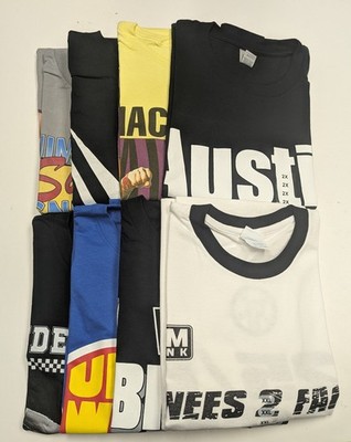 8 Men Size XXL WWE T-shirts | Cena Orton Undertaker The Rock Lot 1