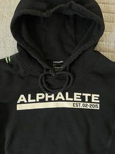 Alphalete Womens BLACK Hoodie Sweatshirt Long Sleeve Cropped Gym SMALL