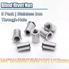 5x Stainless Iron Blind Rivet Nut M4*3/4-12mm Threaded Insert For Sheet Metal