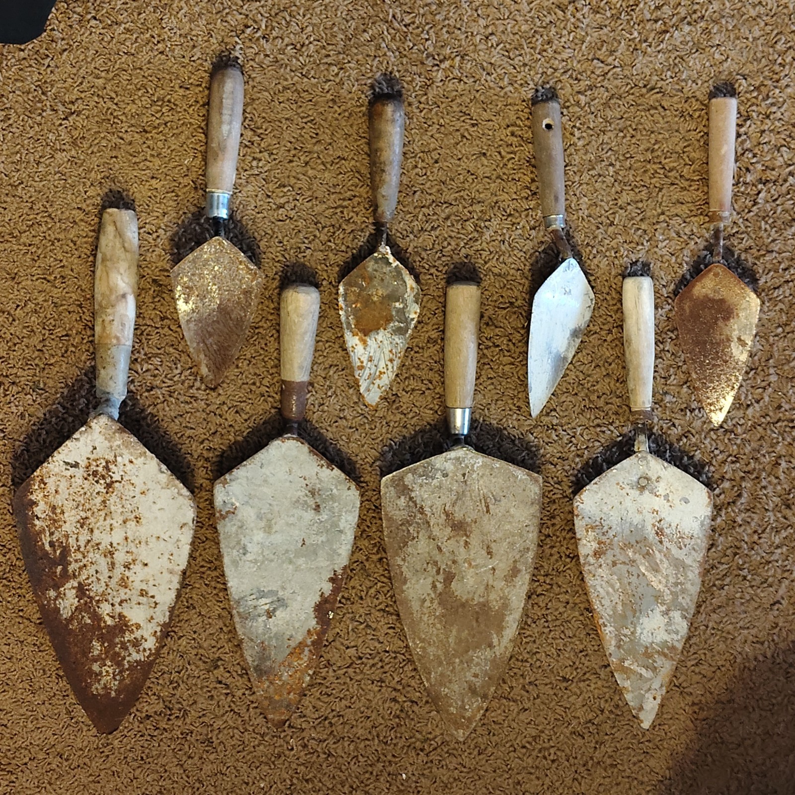 8 Vintage Mason Trowels Used Goldblatt Marshalltown Travelers