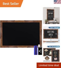 Rustic Magnetic Wall Chalkboard in Torched Brown - 24x36 Inch for Home Office