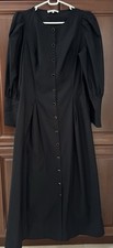 Reformation Halia Long Sleeve Button Up Dress Black Color Size 8