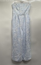 A New Day Womens Blue White Floral Pockets St...