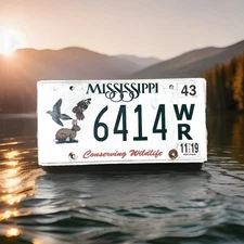 Expired 2019 Mississippi License Plate Conserving Wildlife 6414WR