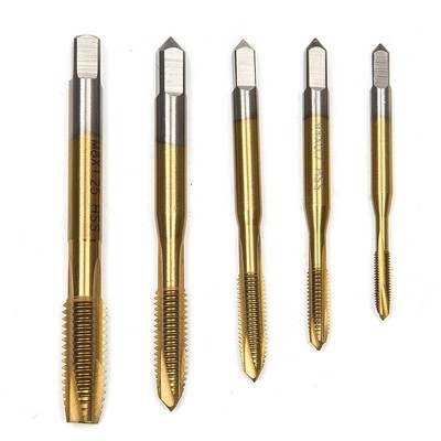 - 5 Stück Maschinenpunkt Spiral Hauptgewindebohrer HSS Titan Steckgewindebohrer M3 M4 M5 M6 M8 3mm...