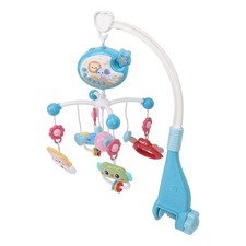 2-Baby Musical Crib Mobile Toy 5 Rotating Hanging Toys 20/40/60min Timer Blue
