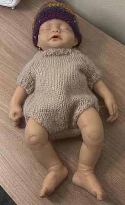 16  4lb Full Body Silicone Baby Doll Sleeping Baby W Clothes Some Imperfections