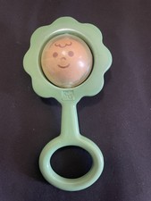 Vintage green Plastic Spinning Head Baby Rattle Toy 1982 CG CBS inc. HK
