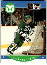 1990-91 Pro Set #448 Sylvain Cote Hartford Whalers NHL Hockey