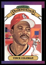 Vince Coleman 1989 Donruss #19 Cardinals MLB READ FREE SHIPPING AutographDen