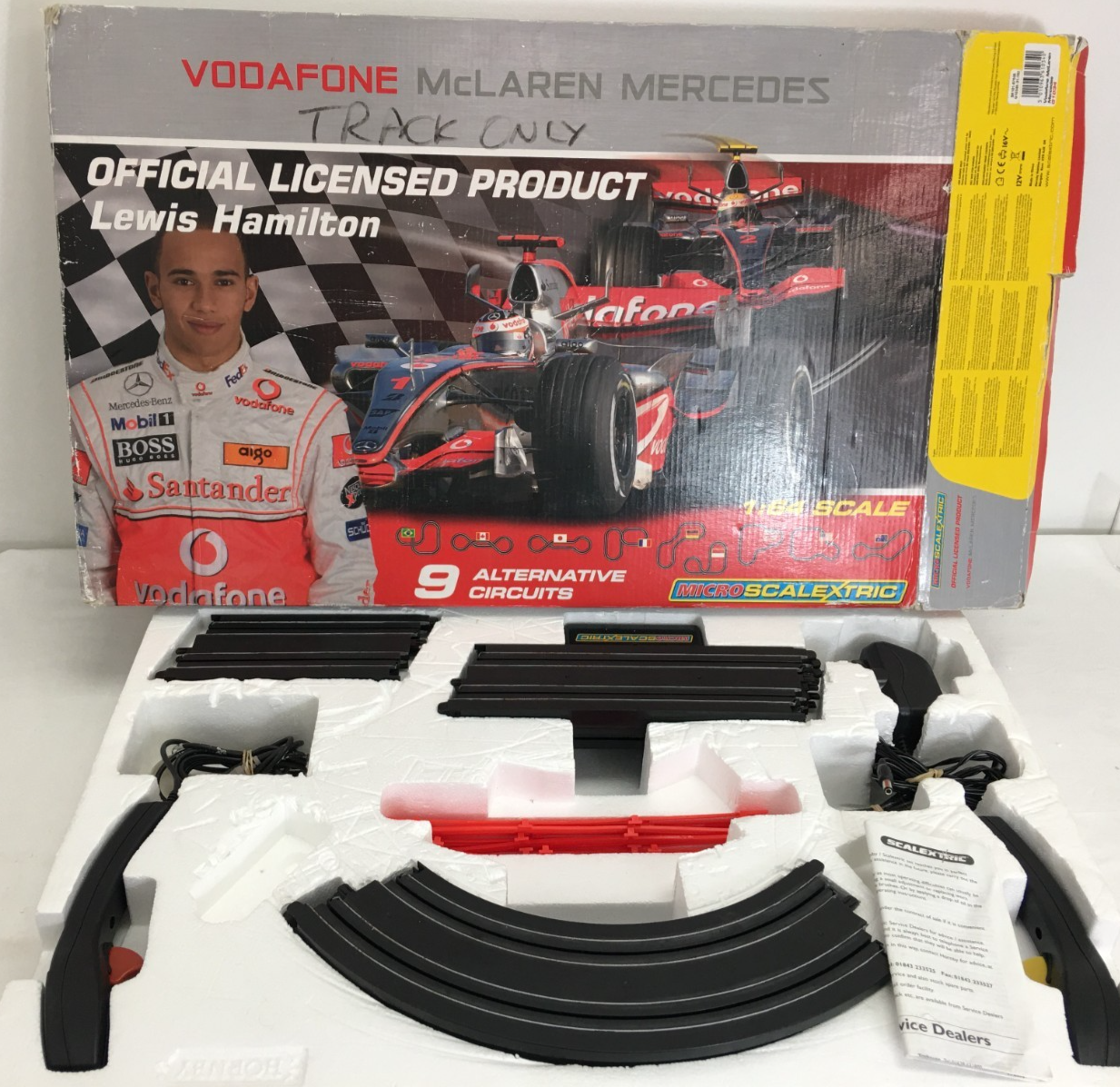 Micro Scalextric Vodafone McLaren Mercedes Lewis Hamilton NO CARS Incomplete