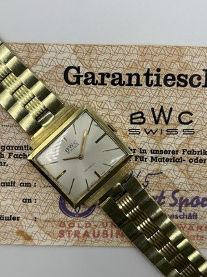 BWC Swiss Uhr 17 Jewels Armbanduhr Vintage Garantieschein 