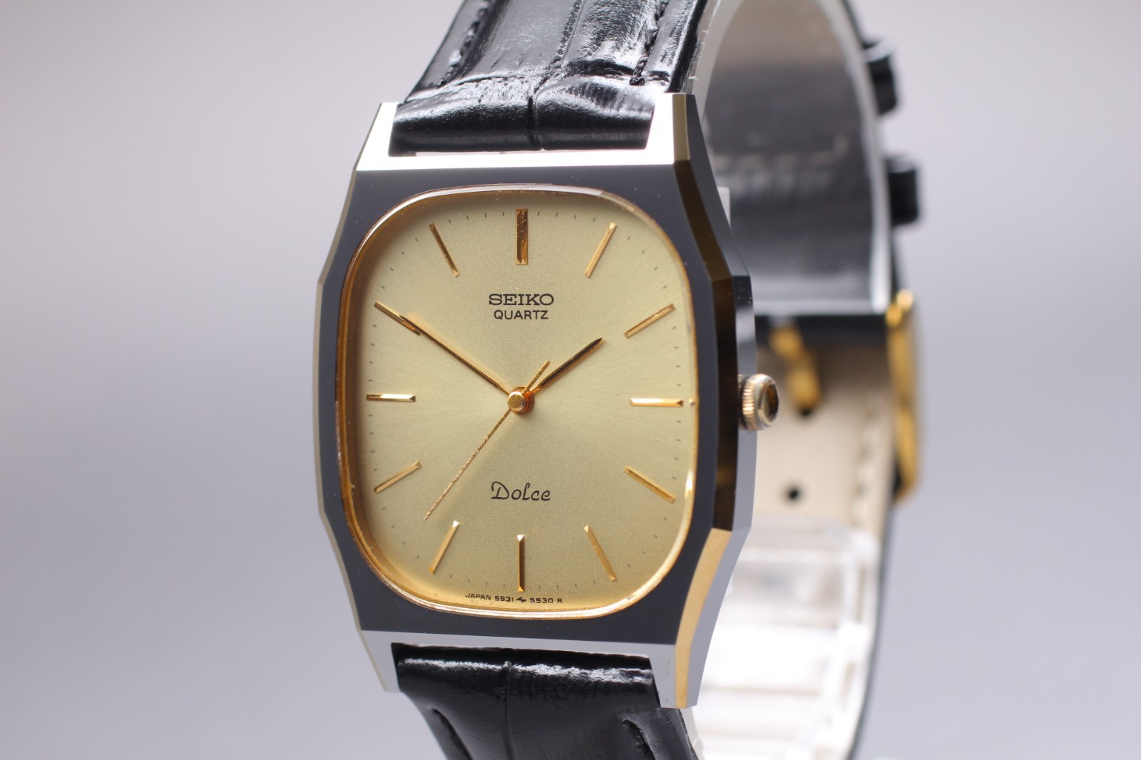 Seiko Dolce 5931-5420 Gold Tank Quartz Vintage Mens Watch EXC+++++ From JAPAN