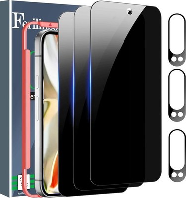 3PCS Privacy Screen Protector & Camera Lens Protector for Google Pixel 9 Pro Cas