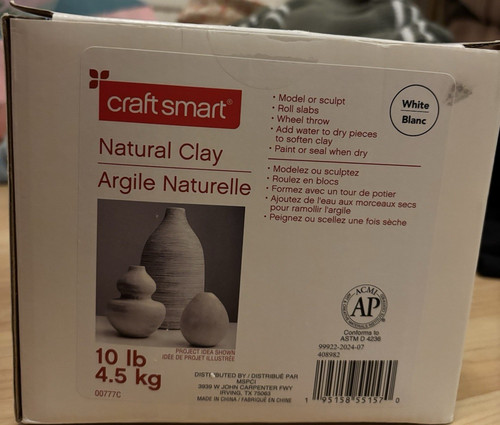 Craft Smart Natural Clay White 10 lb (4.5 kg) Modeling & Sculpting Clay