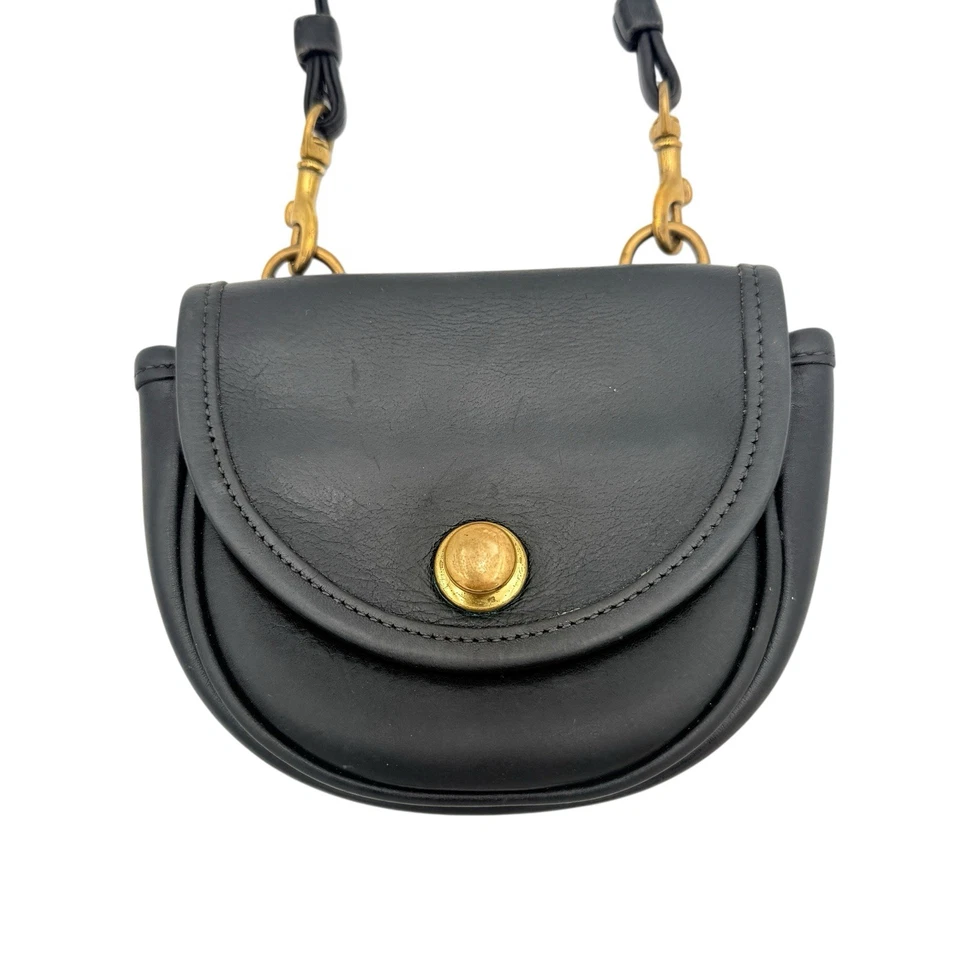 Vintage Coach #9826 Black Leather Mini Belt or Crossbody Bag Authentic - Image 2 of 4