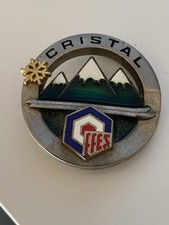 NO PIN'S BROCHE SKI FFES CRISTAL FLOCON OR  *****