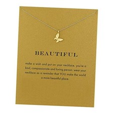 Friendship Anchor Compass Necklace Good Luck Elephant Pendant Gold Butterfly