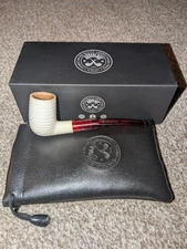 ALTINAY - Block Meerschaum Tobacco Pipe - Bent Billiard - Barely Smoked - L@@K