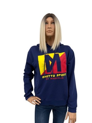 Ghetto Sport bh maskulin hoodie Pullover blau gelb rot Größe s