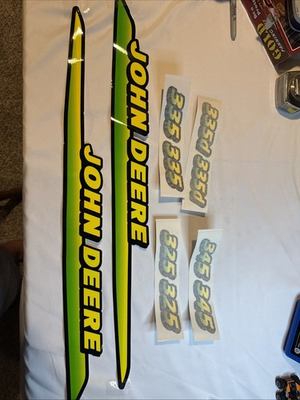 #ad John Deere Hood Decals kit 325 335 335D 345 Great Replacement Set $25.00