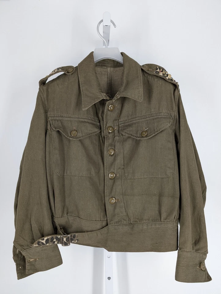 De Colección Segunda Guerra Mundial 1951 Denham Reino Unido Oliva Denim Sarga Blusa Mono Chaqueta Punk Foto 3 de 4