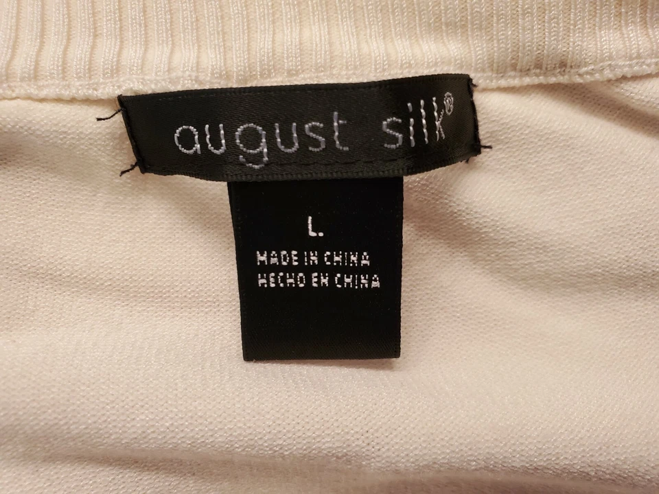 Camisa blusa August Silk para mujer talla L grande seda tostada Foto 2 de 4