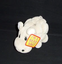 7" Commonwealth 1994 Tan Gray Hippo Puffy Quilted Bean Bag Plush Stuffed Animal