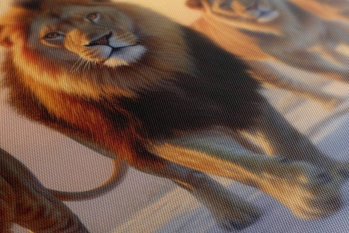 Adorable Lions Pride Walking Together Canvas Print I Wild Animals Wall Art | - Picture 4 of 10