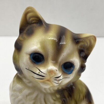 Vtg Choice Imports Japan Tabby Cat Kitten w/ Yellow Yarn Ball