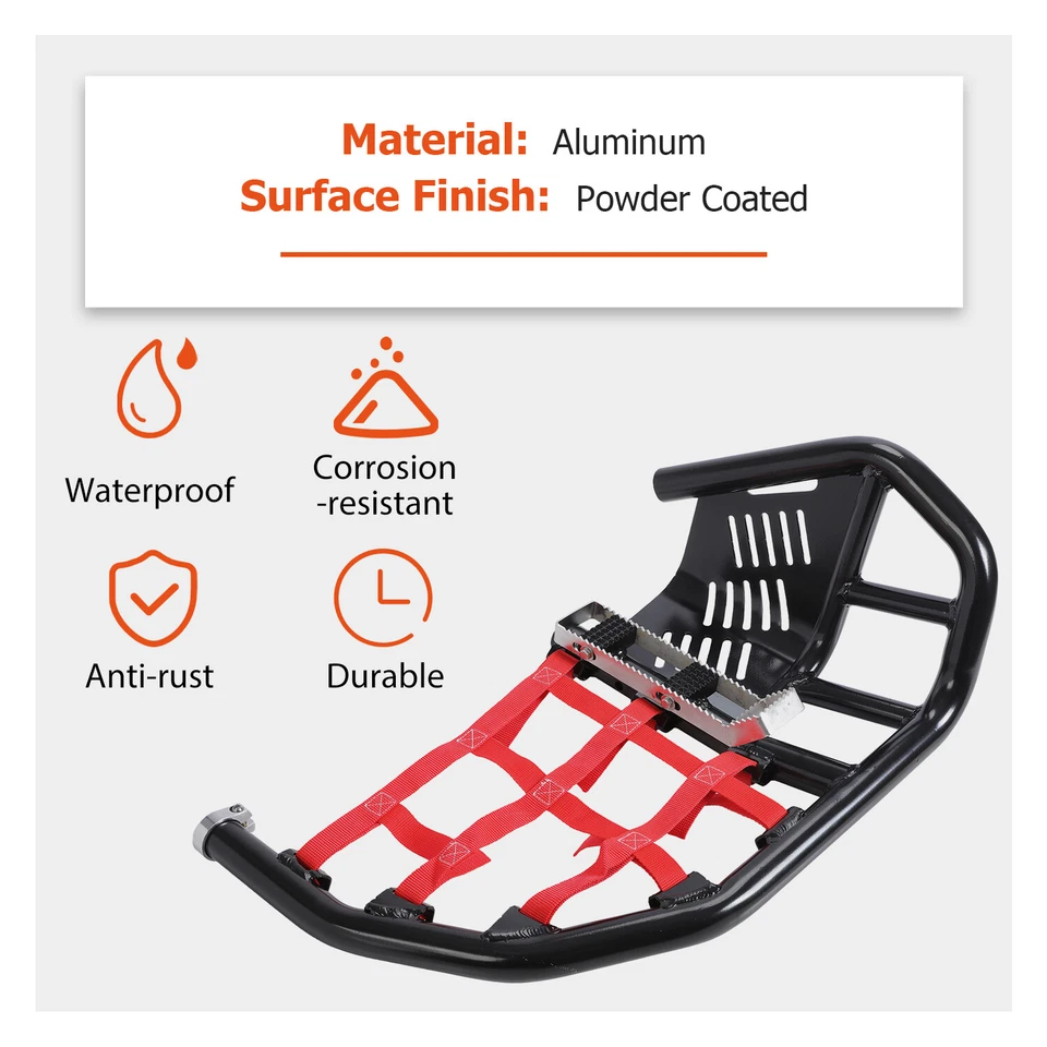 Pair Nerf Bars Heel Guards For All Years Honda TRX 450R Sportrax 450 Red Nets - Image 3 of 4