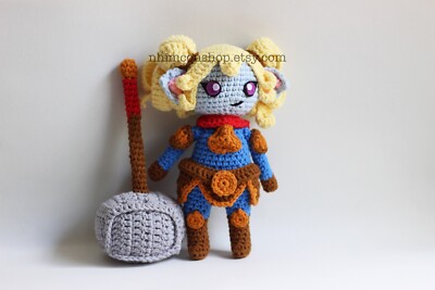 Poppy LOL Chibi Plushie Amigurumi Stuffed Toy Doll Handmade Softies Gift
