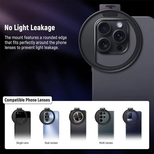 UKCOCO Clip-on Filter 52 Mm Für Handy-Kamera – Universeller Filterclip Aus Metall, Für Objektive & Effektfilter