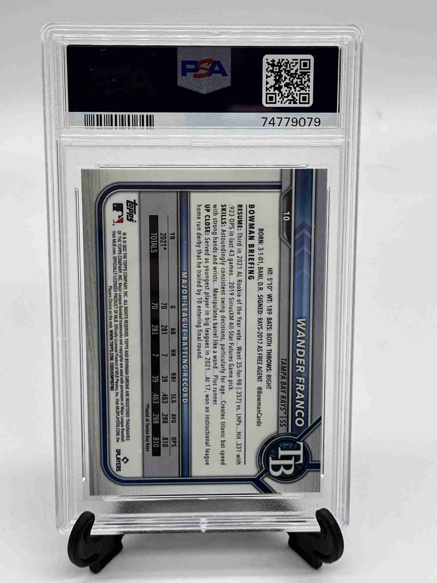2022 Bowman Chrome Sapphire WANDER FRANCO Tampa Bay Rays Rookie