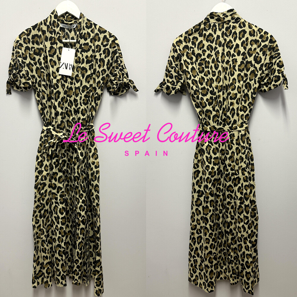 Saruwa2♡ ZARA WOMAN NWT SS24 ZW COLLECTION ANIMAL PRINT SHIRT DRESS