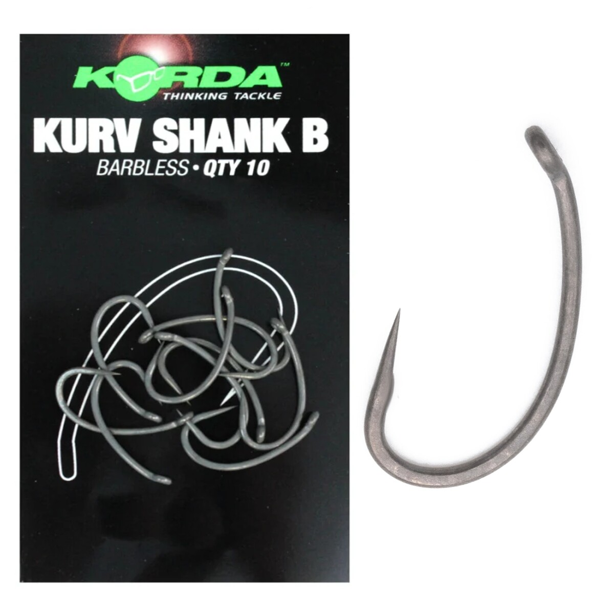 Korda Kurv Shank B Size 6 Hook Barbless Perfect Pop-Up and Bottom Bait Rigs x 10