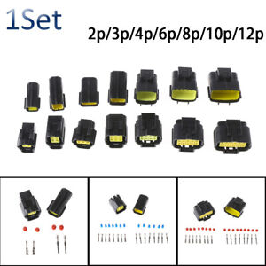 US 1Set 4 Pin Waterproof Car Motorcycle Electrical 1.8mm AWG Wire Connector Plug