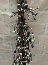 Pip Berry Garland Navy and White MIX 4' FULL BEAUTIFUL BERRIES