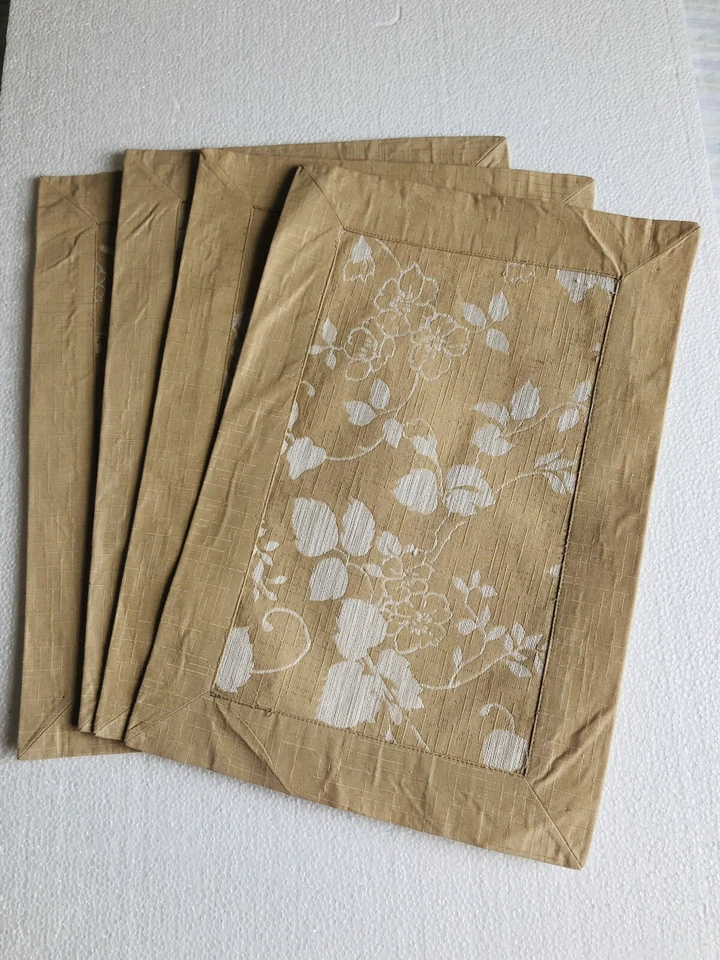 Juego de manteles individuales Marquis by Waterford floral beige blanco mesa comedor rectángulo ne Foto 2 de 4