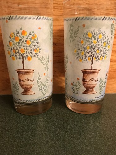 SAKURA Gracey Knight TOPIARY - Set of 2 Glasses TUMBLERS 6 1/4” - Picture 2 of 2