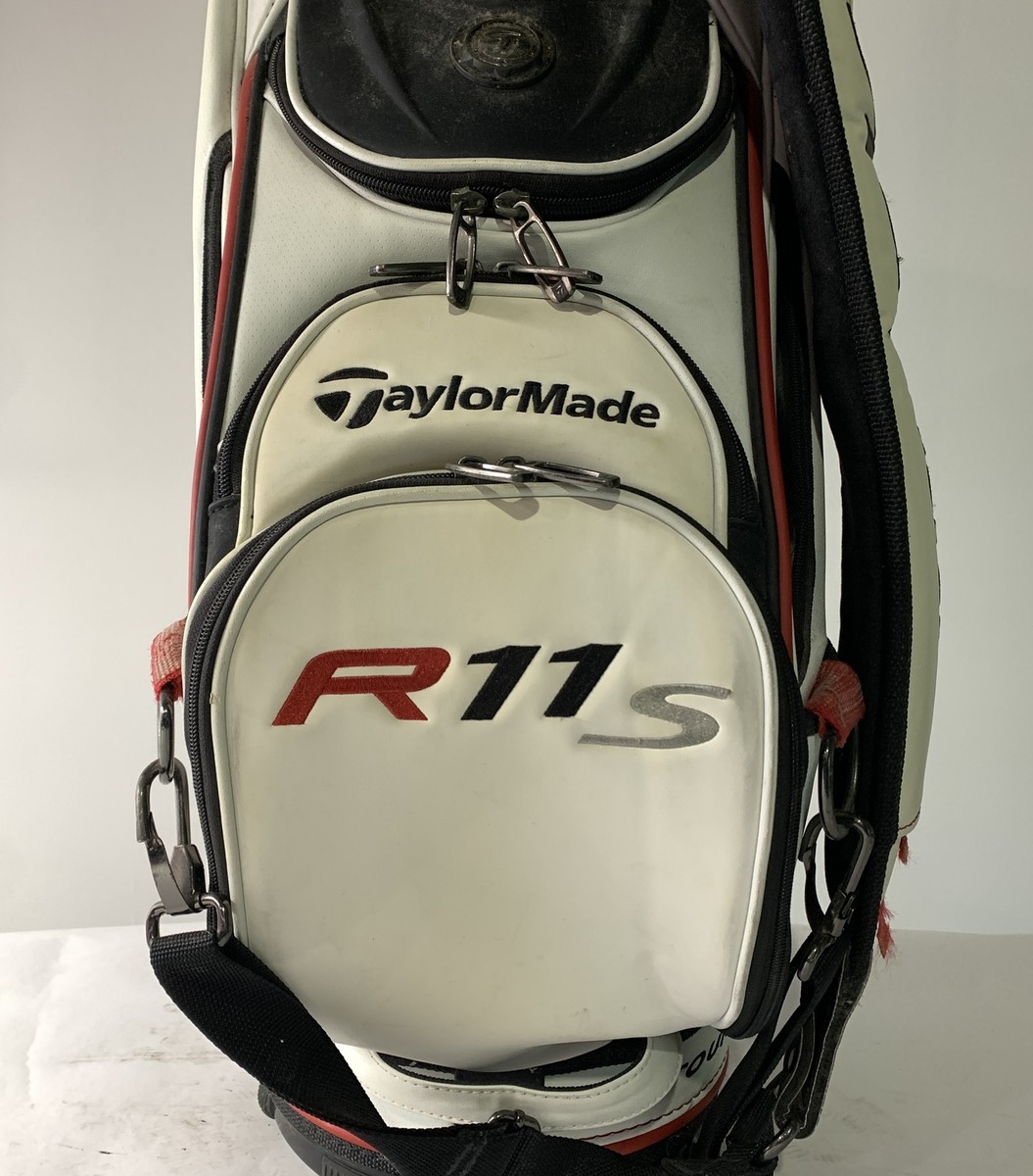 TaylorMade R11S Staff Bag White 6-Way Divide Single Strap Golf Bag