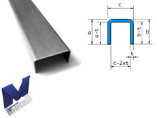 Sonder Edelstahl U-Profil 2500mm axcxb 50x148x50mm ( innen145mm) 1.4301 K320.