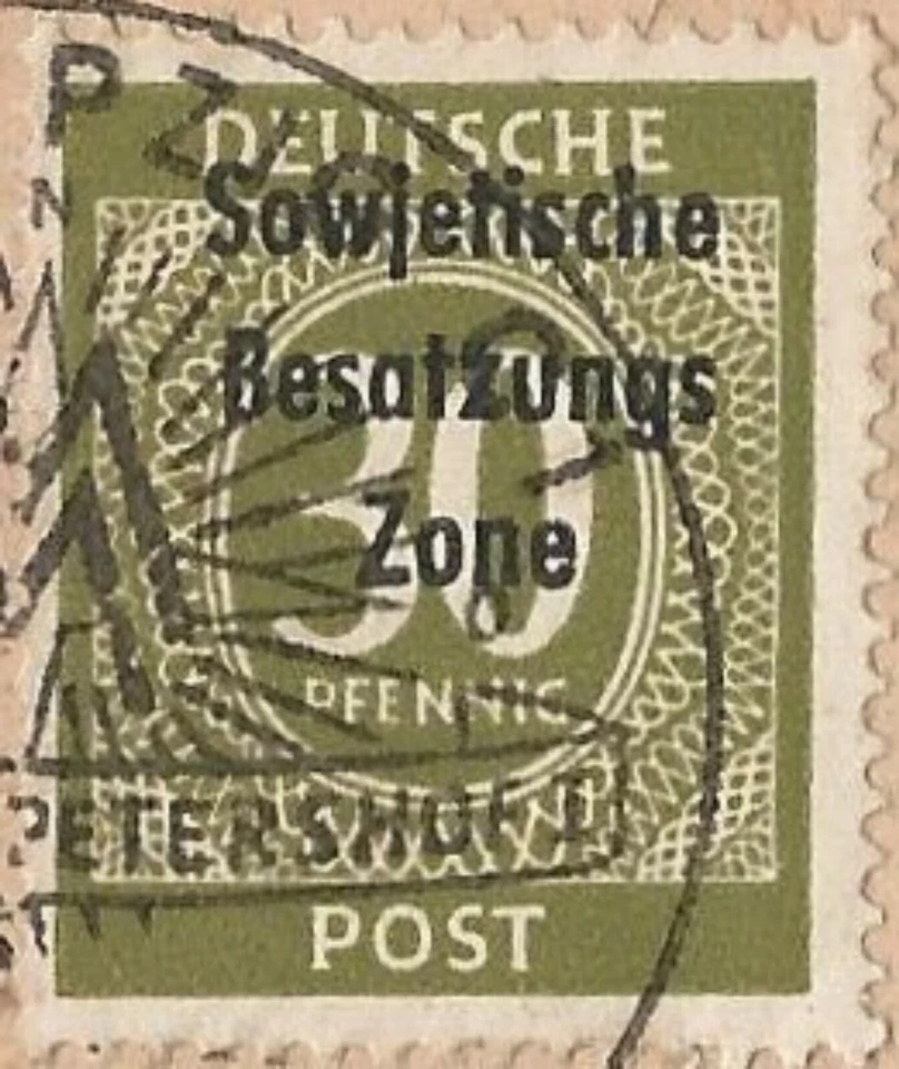 1949 Soviet Zone Rare ovptd 30 Pfg Numeral Grey-Olive (Not Brownish-Olive) Cover - Image 3 of 4