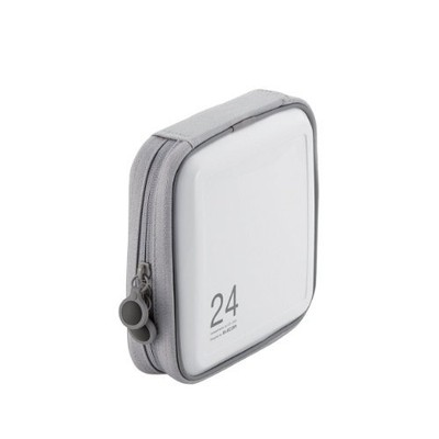DVD CD case semi-hard zipper storage 24 discs white CCD-H24WH