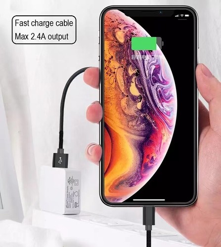 10FT USB Nylon Charger For iPhone iPad Braided Charging Cable Power Adapter Cord - Picture 11 of 18