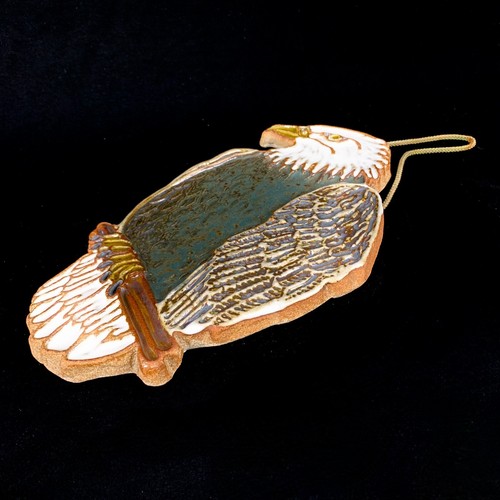 Pottery Bald Eagle Plaque America USA Gallery Wall Raptor Bird Auburn Gift - Picture 7 of 14