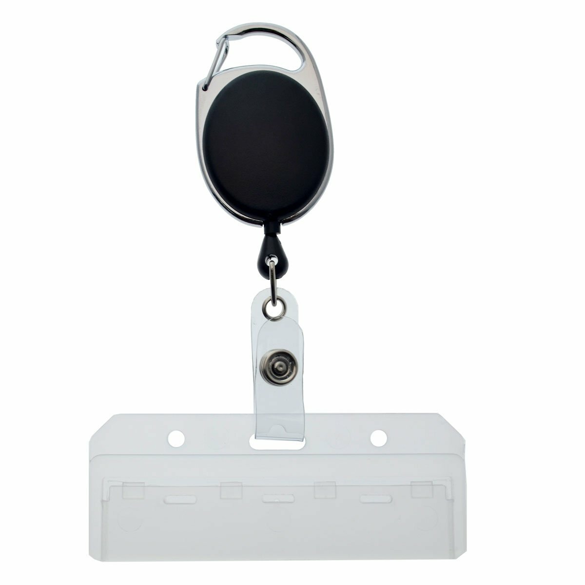 2 Pack Swipe Badge Holders (Half Card) with Retractable Reel by