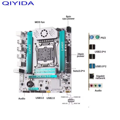 X99 LGA 2011-3 White Mainboard + Intel 14 Kerne Xeon E5-2680v4 CPU сombo - Bild 7 von 8
