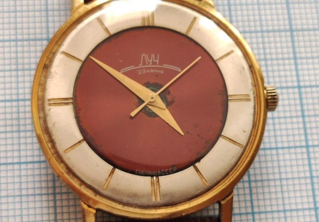 LUCH USSR Vintage AU CCC ultra slim watch Gold Plated Men s DressStyl