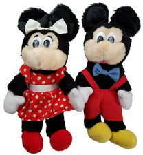 Vtg Disney Applause Mickey Mouse and Minnie Mouse Pair Plush Stuffed Toys Set 8"